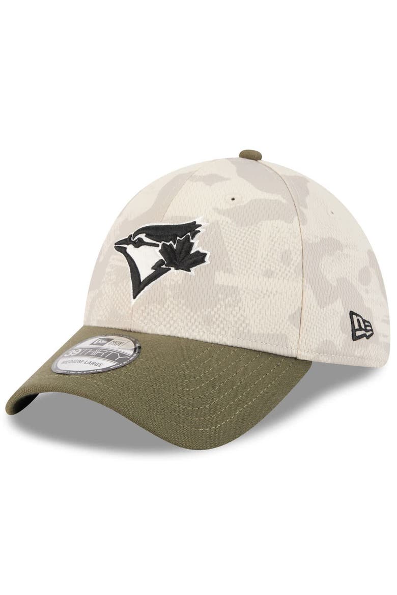 Men's New Era Light Beige/Olive Toronto Blue Jays 2025 Armed Forces Day 39THIRTY Flex Hat, Alternate, color, Light Beige