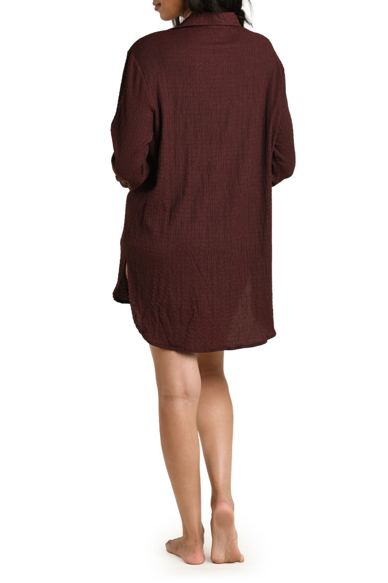 Puckered Up Cover-Up Shirt, Alternate, color, JAVA