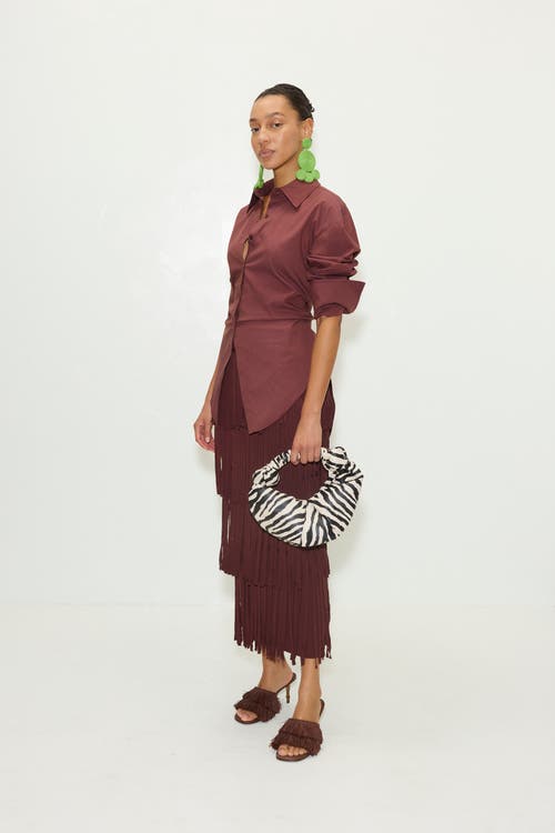 Simonmiller Loch Poplin Button Up In Choco Brown