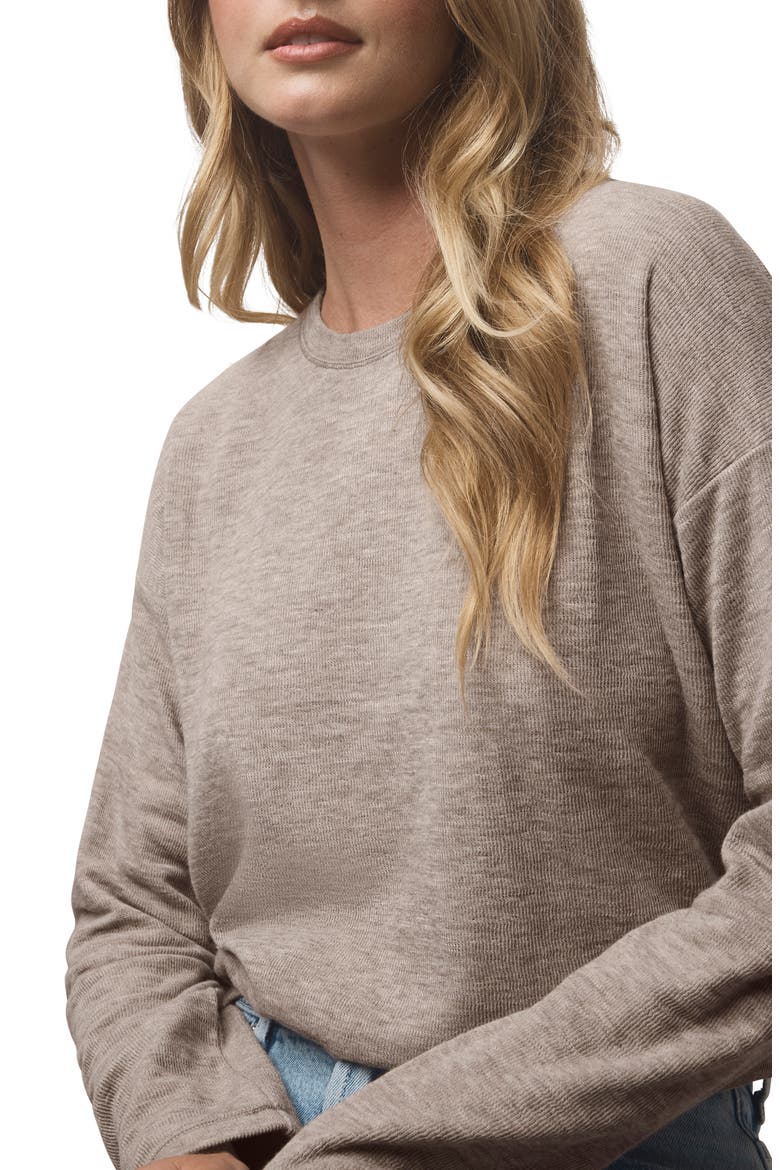 Callista Long Sleeve T-Shirt, Alternate, color, LIGHT CEDAR BEIGE HEATHER