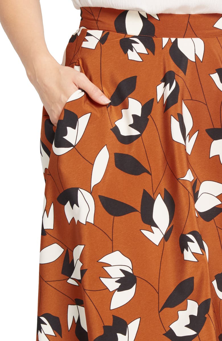 ModCloth Floral Print Circle Skirt, Alternate, color, 