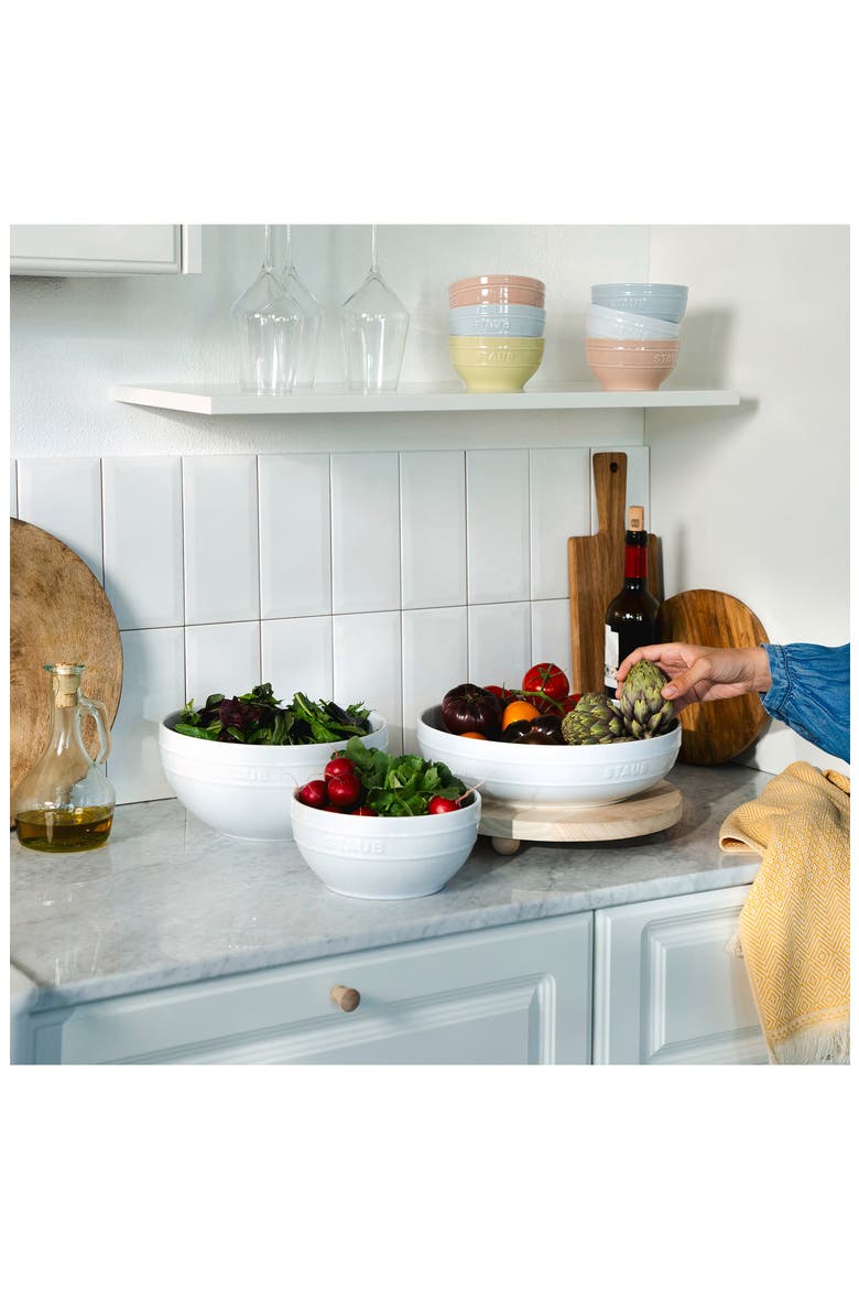 2-Piece Ceramic Nested Mixing Bowl Set, Alternate, color, WHITE