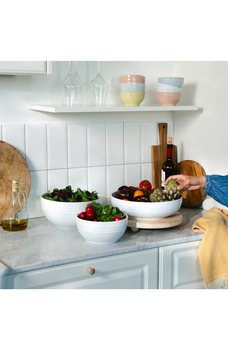 Staub 2-Piece Ceramic Nested Mixing Bowl Set, Alternate, color, White