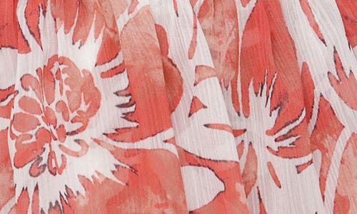 Avec Les Filles Mixed Print Strapless Tiered Maxi Dress In Red
