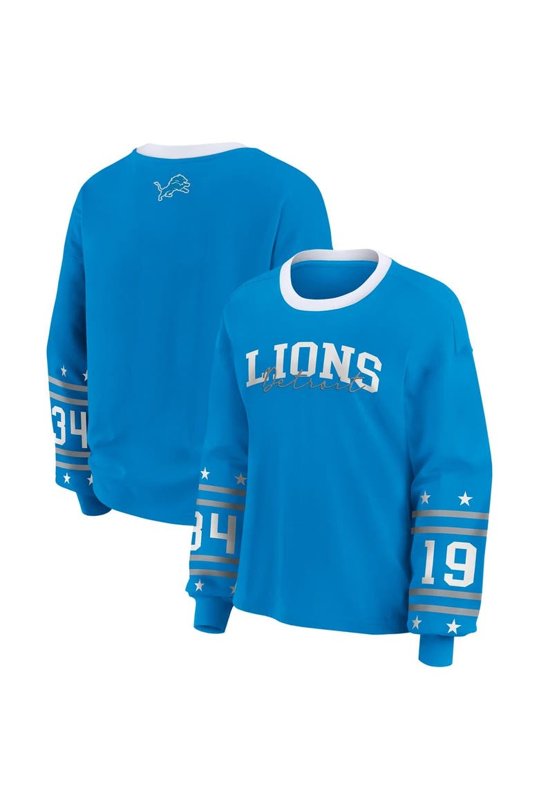 Women's WEAR by Erin Andrews  Blue Detroit Lions Sport Long-Sleeve T-Shirt, Main, color, Blue