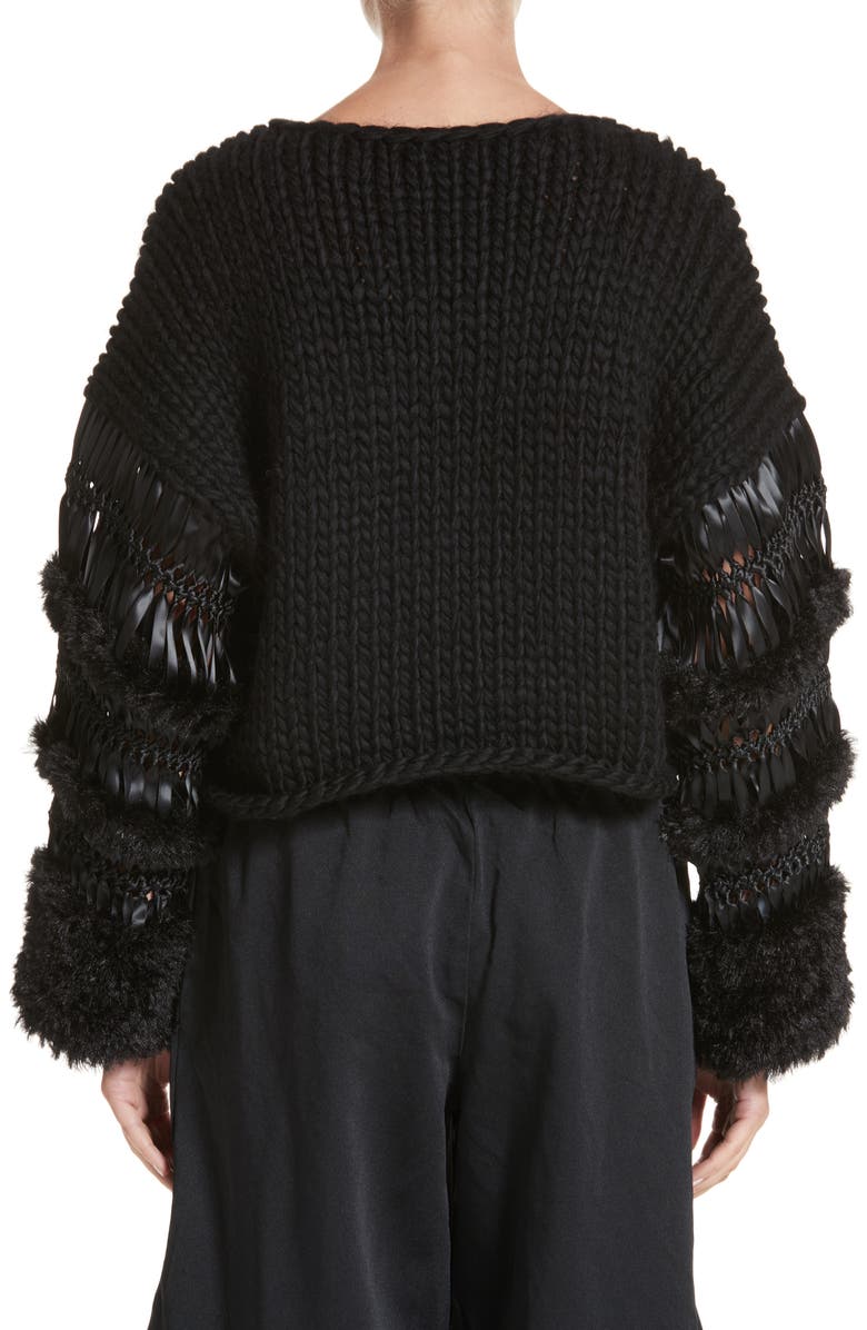 Noir Kei Ninomiya Mixed Media Sweater, Alternate, color,