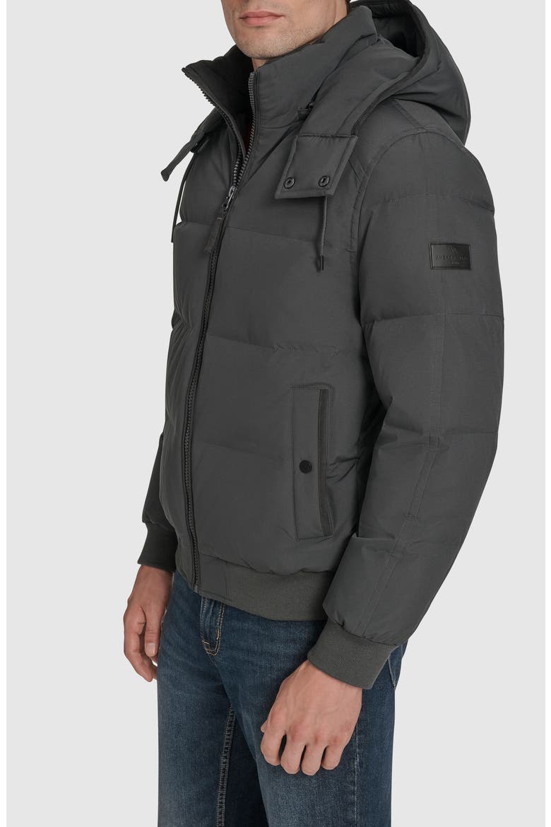 Langham Water Resistant Hooded Puffer Bomber Jacket, Alternate, color, CHARCOAL