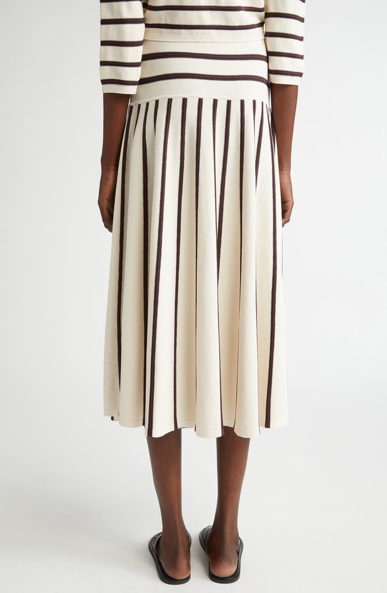 Zimmermann Stripe Midi Sweater Skirt, Alternate, color, Cream/ Chocolate