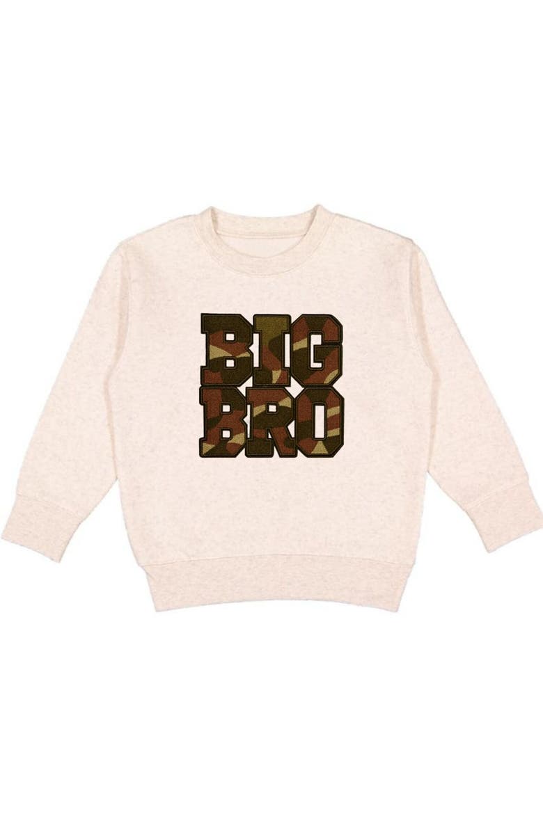 Sweet Wink Big Bro Camo Patch Sweatshirt, Main, color, Natural