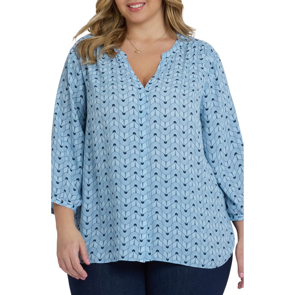 Nydj Pintuck Top In Blue