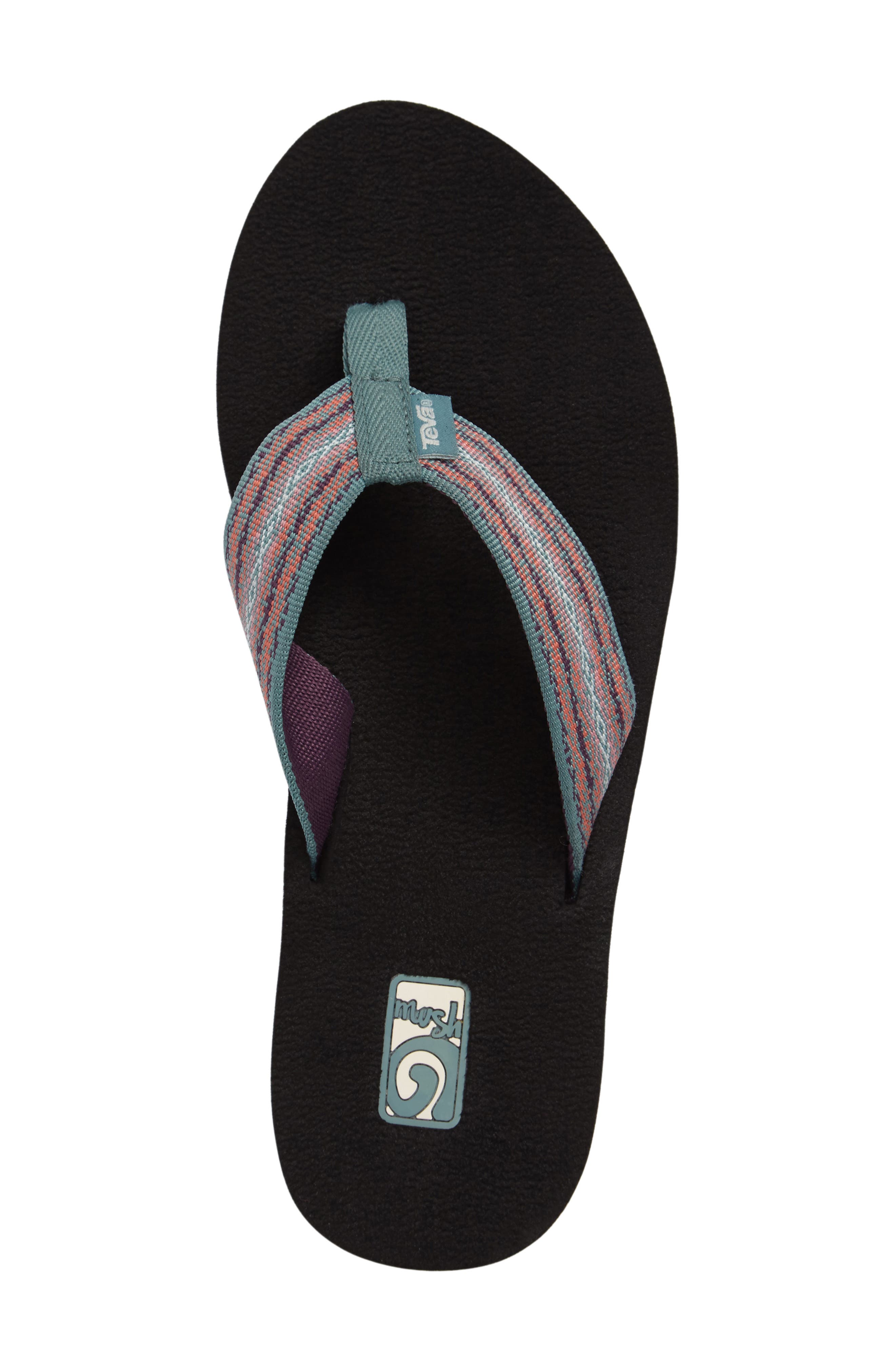 Mush II Flip Flop, Alternate, color, ZOEY TEAL FABRIC