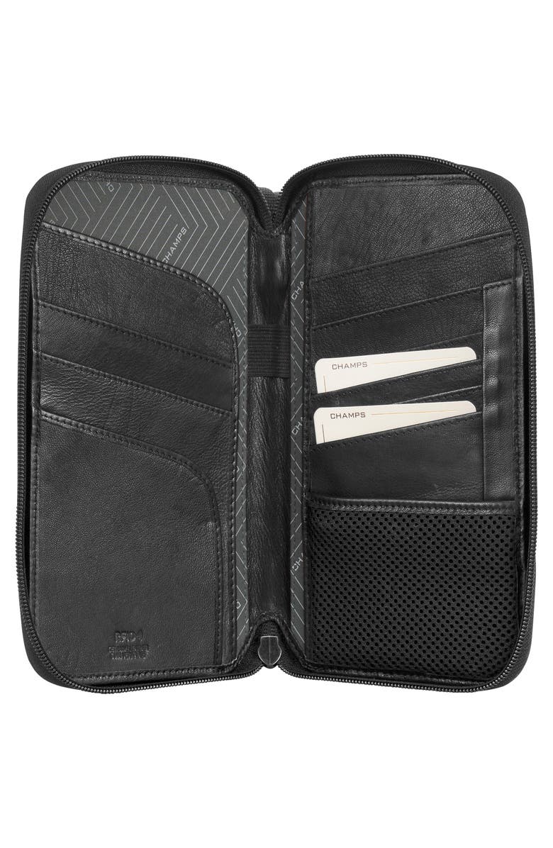 CHAMPS Leather Passport Case, Alternate, color, Black