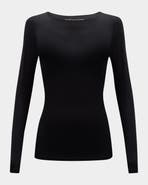 Majestic Filatures Soft Touch Long Sleeve Merrow Edge Boatneck T-Shirt