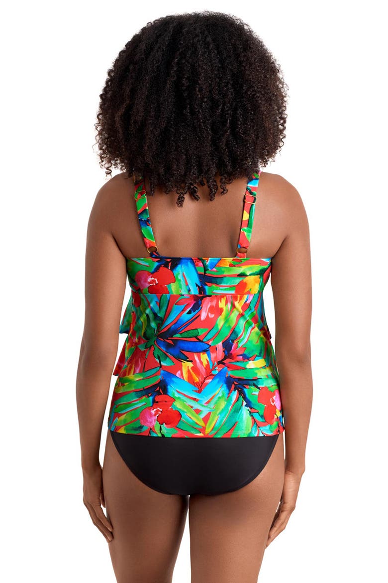 Triple Tier V-Neck Tankini Swimsuit Top, Alternate, color, Cherry Grove