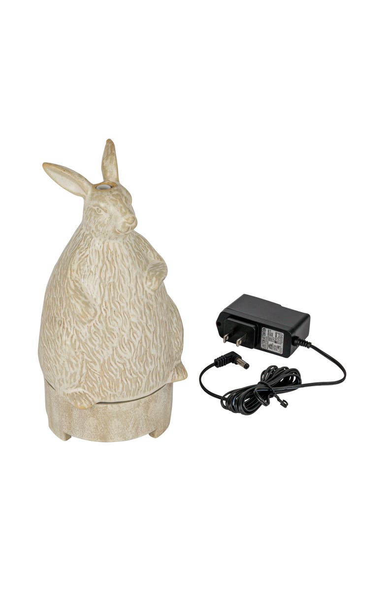 Storied Home Stoneware Rabbit Oil Diffuser with Timer, Main, color, Cream