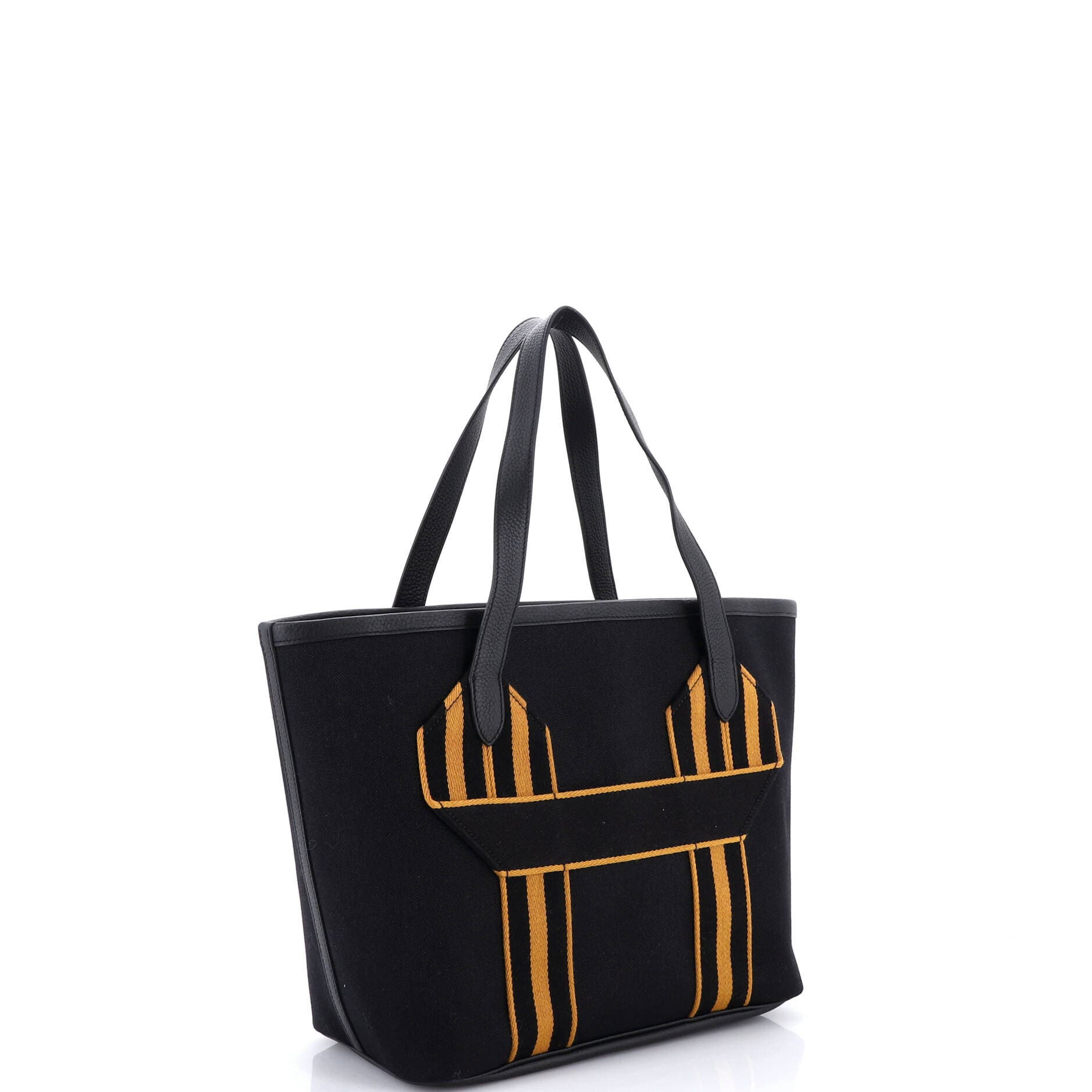 Pre-Owned Hermes Pursangle Tote Canvas with Leather, Alternate, color, Noir