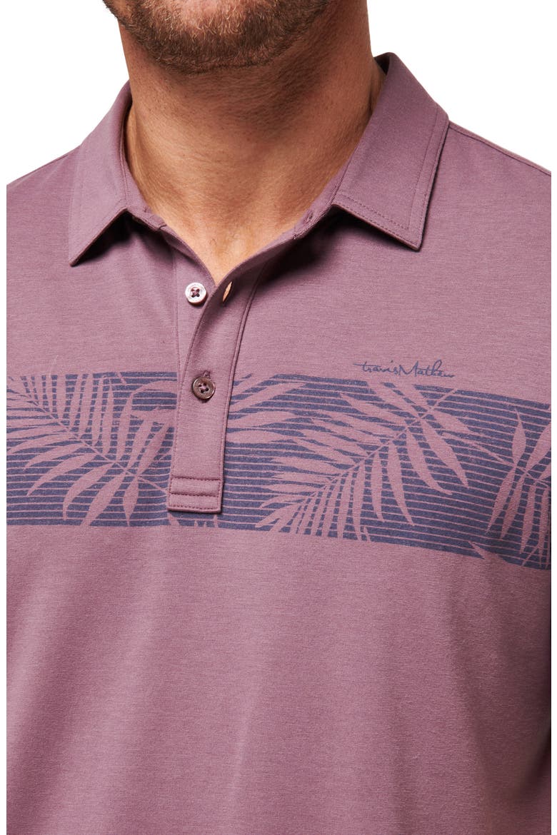 The Heather Localism Leaf Stripe Golf Polo, Alternate, color, FLINT