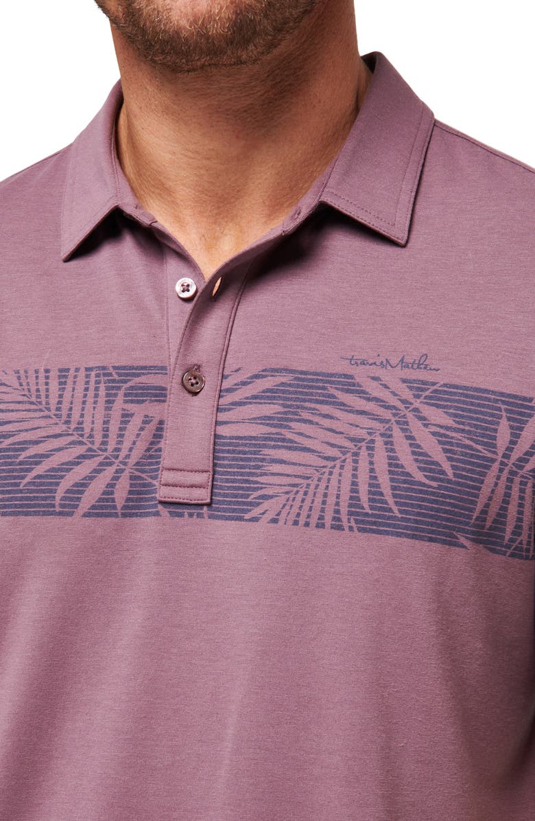 TravisMathew The Heather Localism Leaf Stripe Golf Polo, Alternate, color,