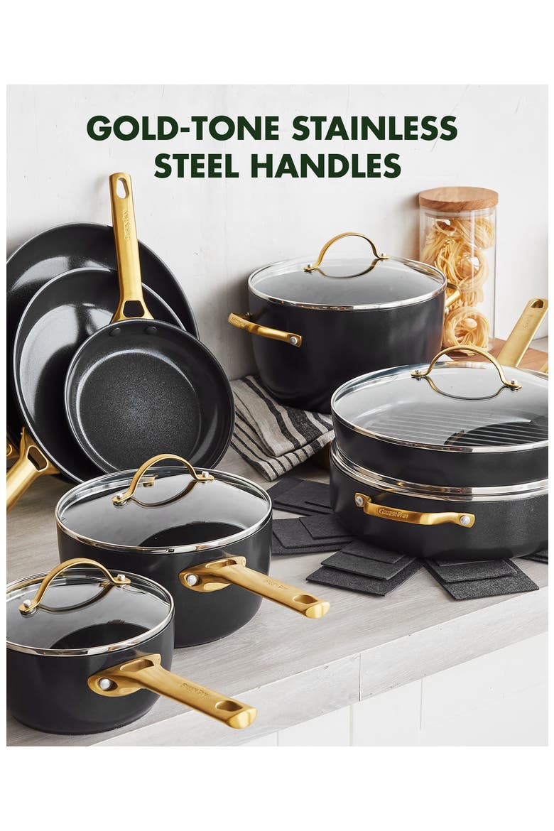 16-Piece Reserve Ceramic Nonstick Cookware Set, Alternate, color, BLACK