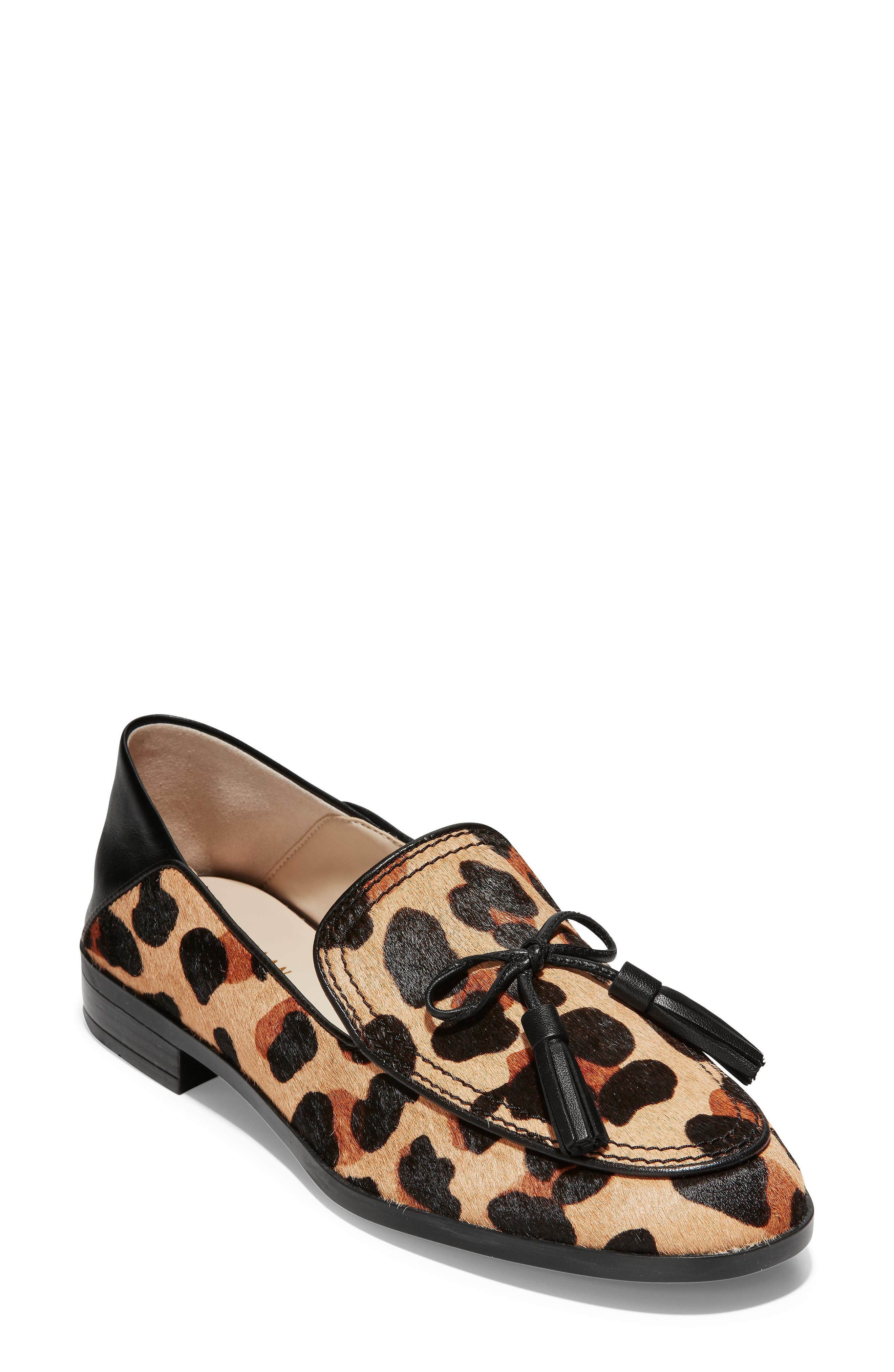 Pinch Tassel Genuine Calf Hair Loafer, Main, color, JAGUAR/ BLACK CALF HAIR