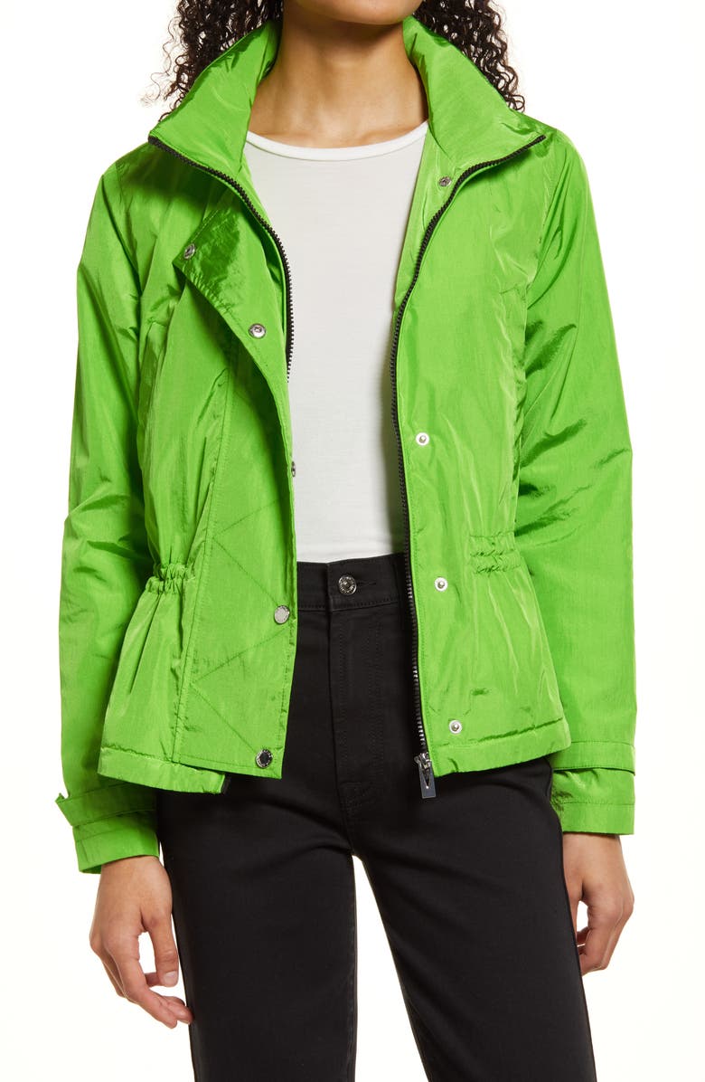 Via Spiga Packable Water Resistant Rain Jacket, Main, color,