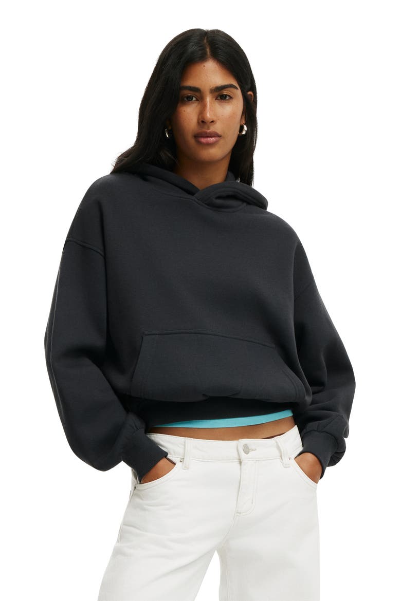 Women's Boxy Fleece Hoodie, Main, color, Shadowstone