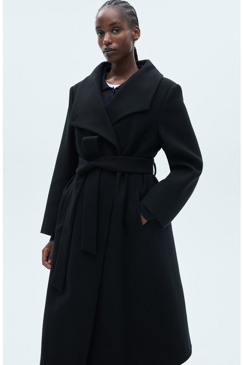 Wool Blend Coat, Alternate, color, BLACK