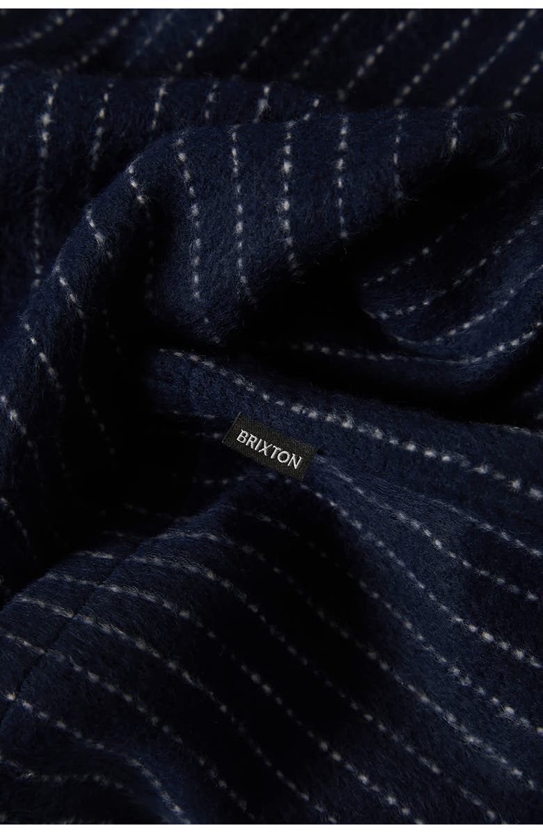 Brixton Selden Pinstripe Flannel Snap-Up Shirt Jacket, Alternate, color, Mood Indigo Blanket Stripe