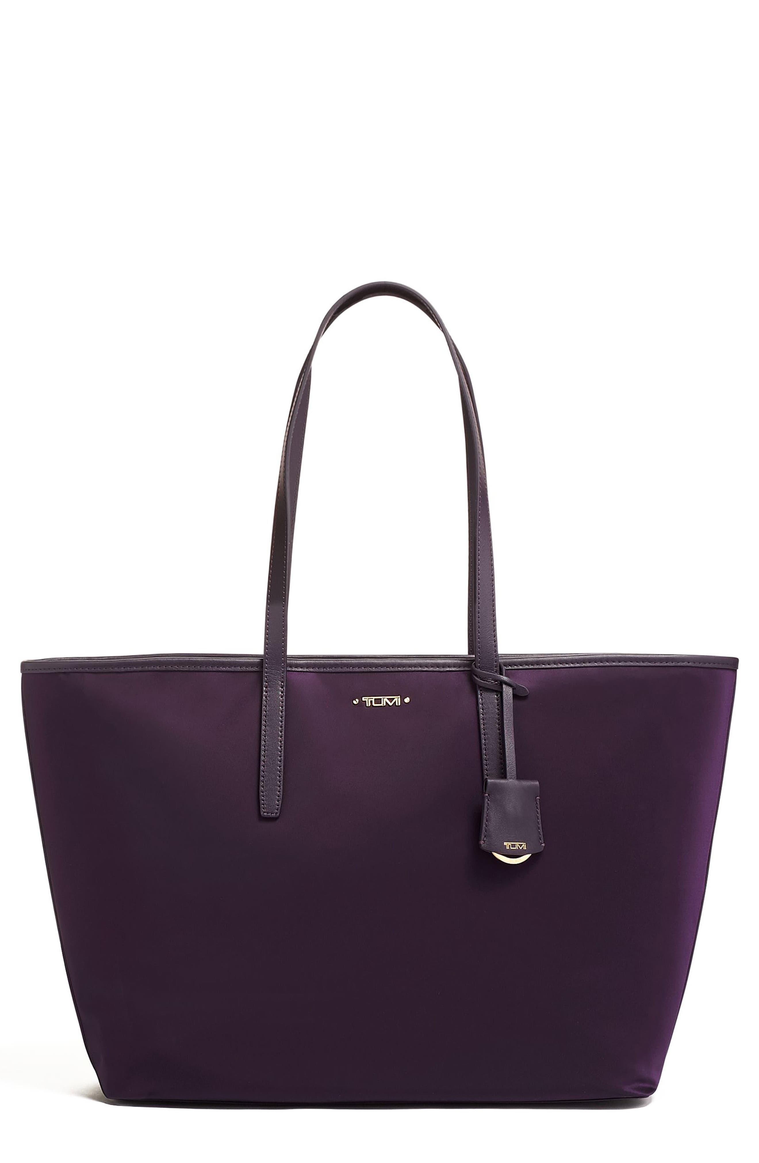 Voyageur Everyday Nylon Tote, Main, color, BLACKBERRY