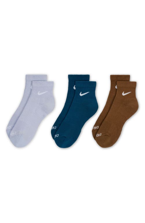 Nike Dri-fit Everyday Plus 3-pack Cushioned Training Ankle Socks In Multi