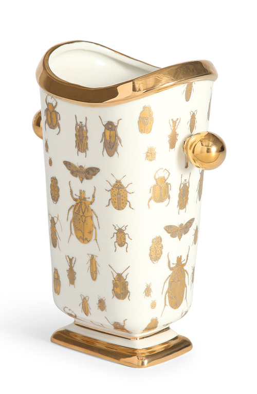 Jonathan Adler Botanist Specimen Vase In White/gold