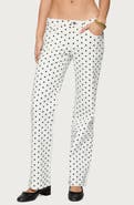 EDIKTED Romily Polka Dot Low Rise Jeans