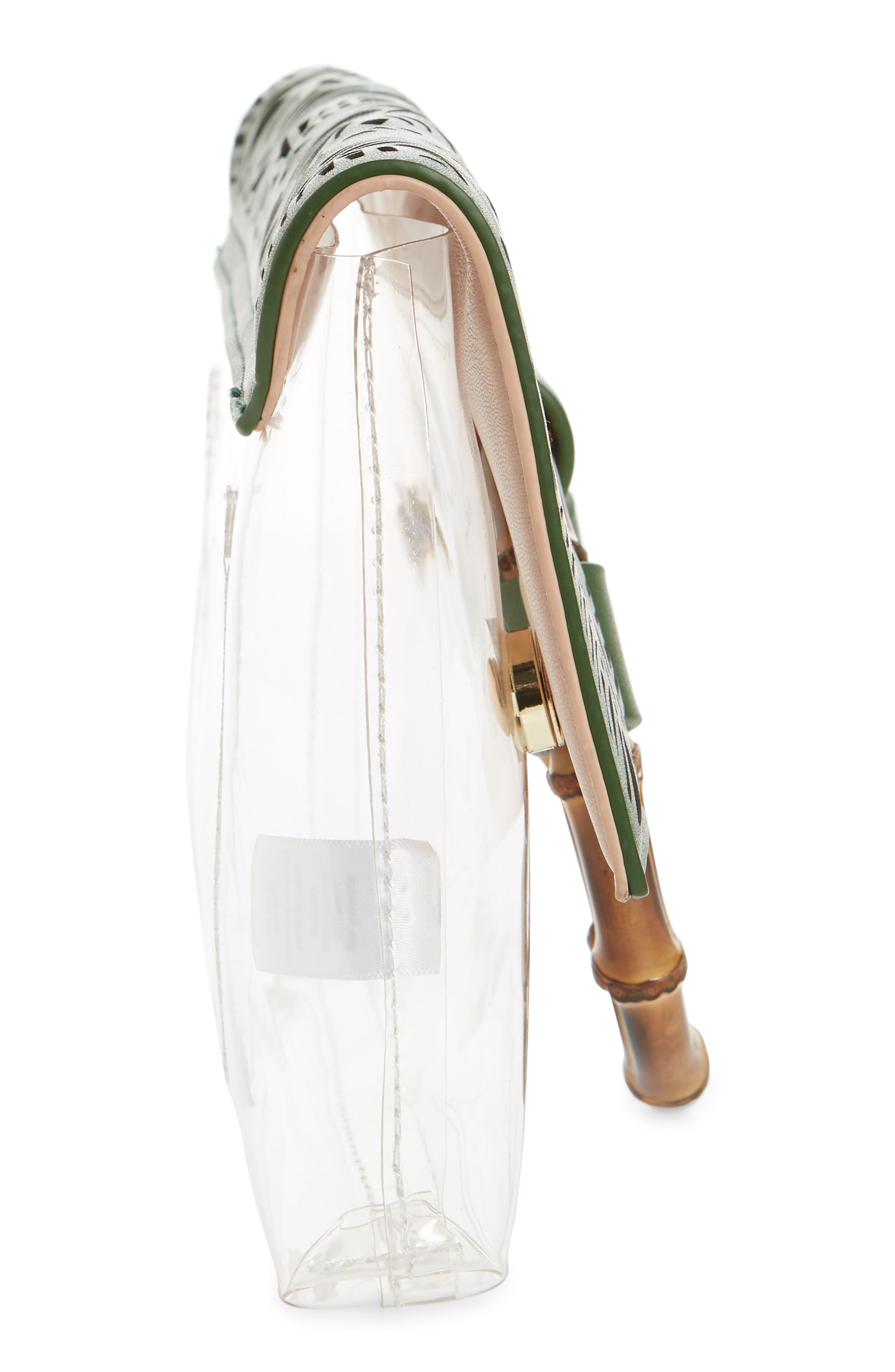 Leith Tropical Transparent Clutch, Alternate, color, 