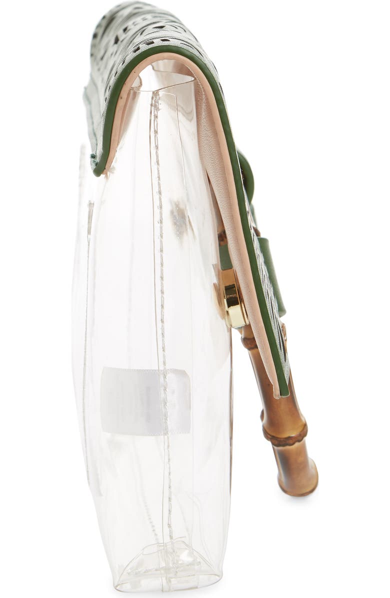 Leith Tropical Transparent Clutch, Alternate, color,