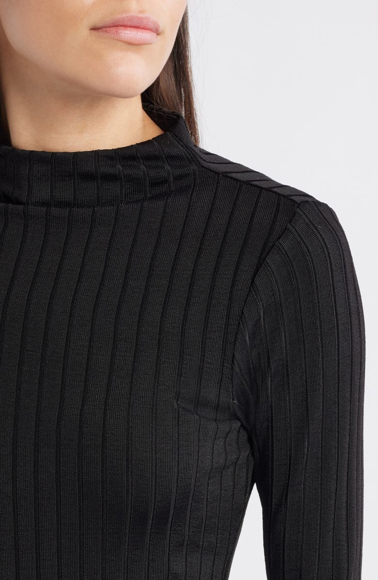 Good American Victorian Rib Funnel Neck Knit Top, Alternate, color,