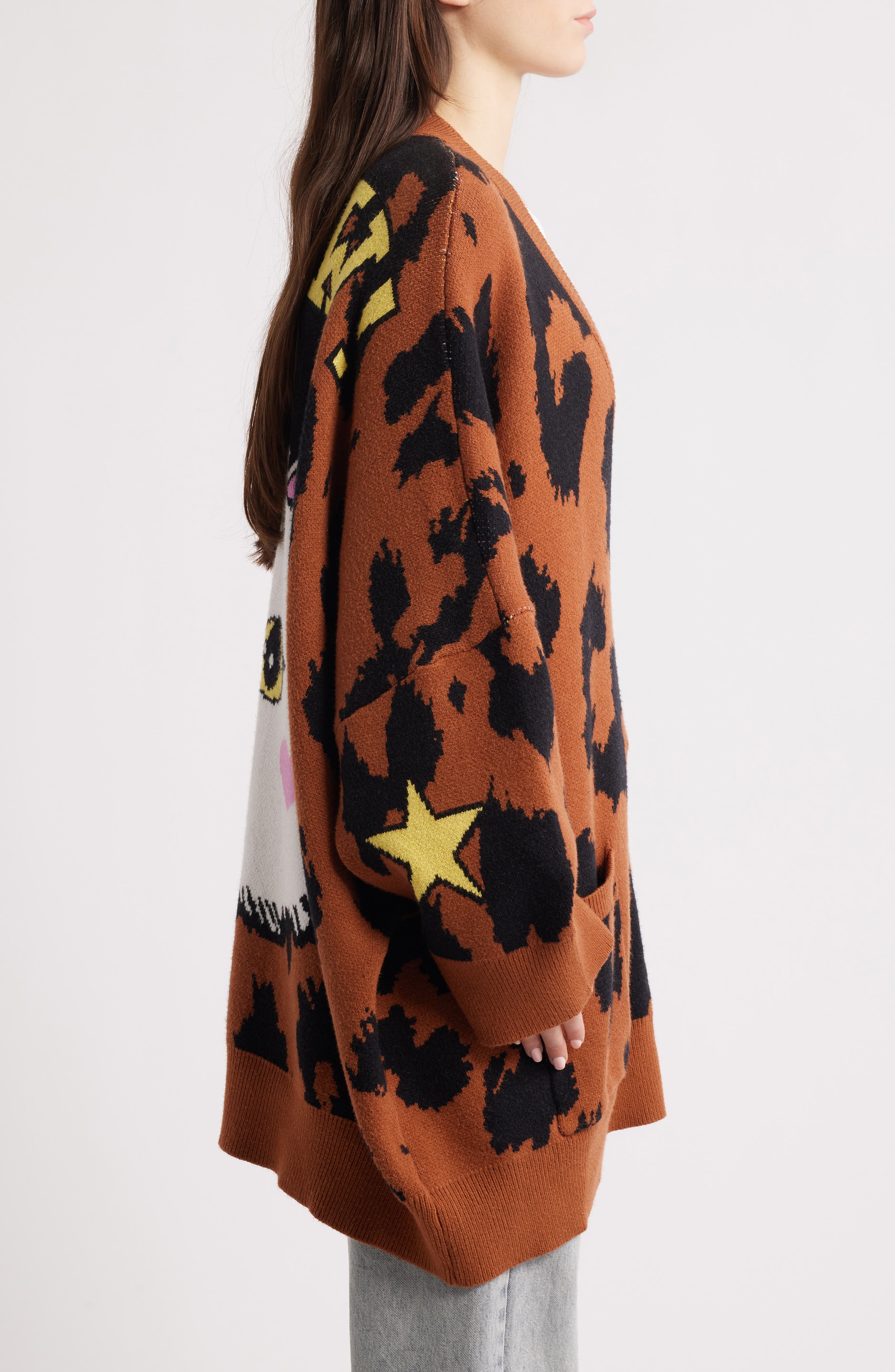 Dressed in Lala Leopard Oversize Cardigan (Women) | Nordstrom