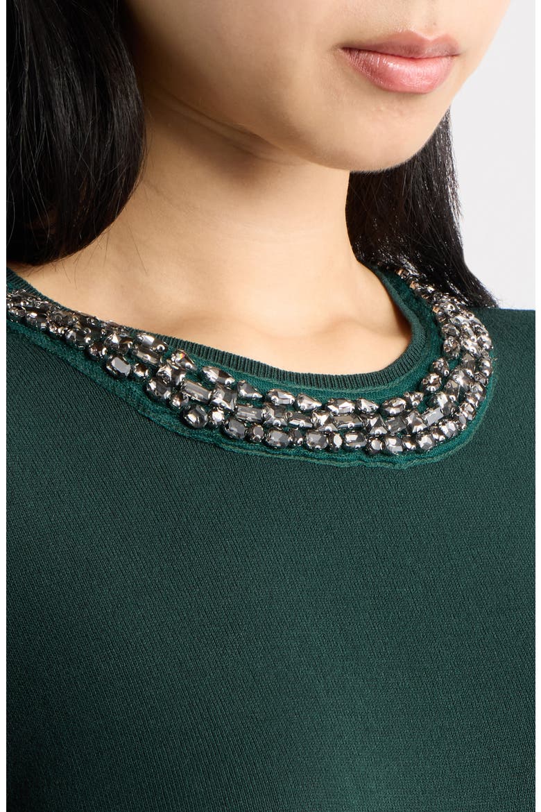 Rhinestone Embellished Sweater, Alternate, color, PINE FOREST