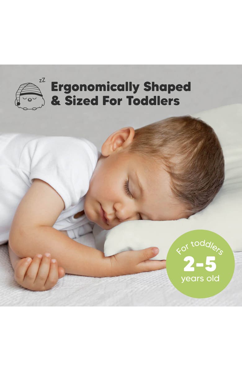 KeaBabies Jumbo Toddler Pillow with Pillowcase, Alternate, color, Pearl Gray