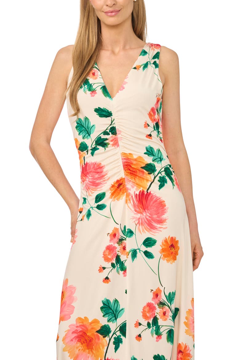 Elizabeth Ruched Sleeveless Maxi Dress, Alternate, color, ANTIQUE WHITE