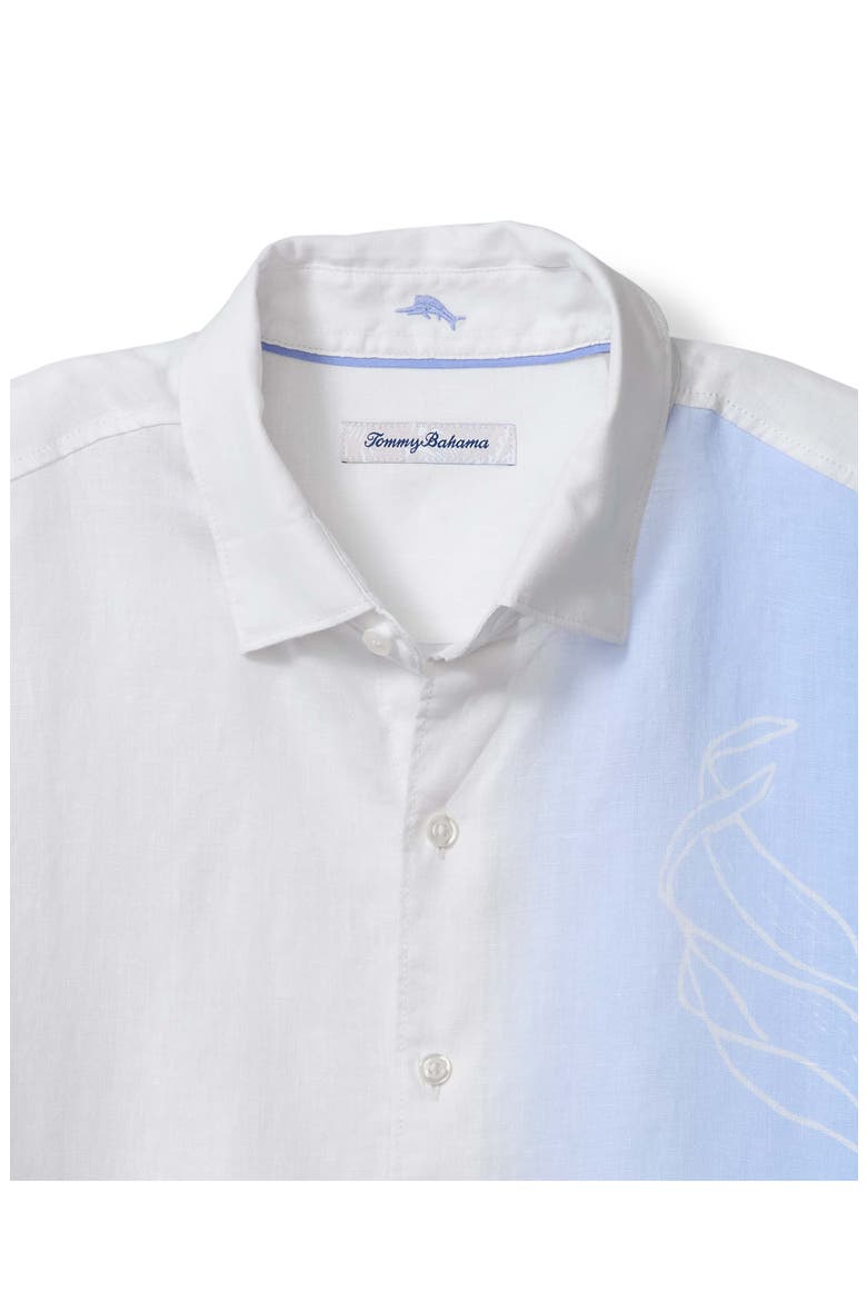 Villa Rosa Vines Ombé Linen Button-Up Shirt, Alternate, color, DEW DROP