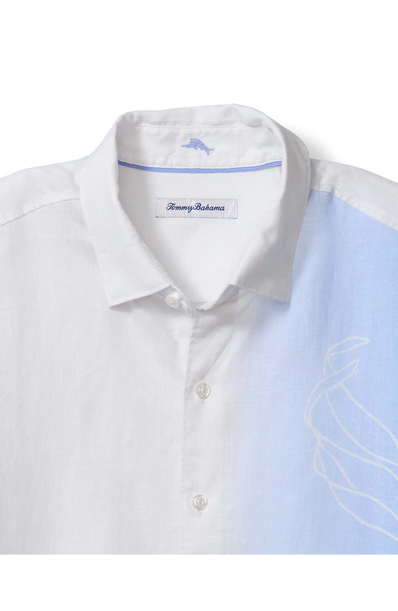 Tommy Bahama Villa Rosa Vines Ombé Linen Button-Up Shirt, Alternate, color, Dew Drop