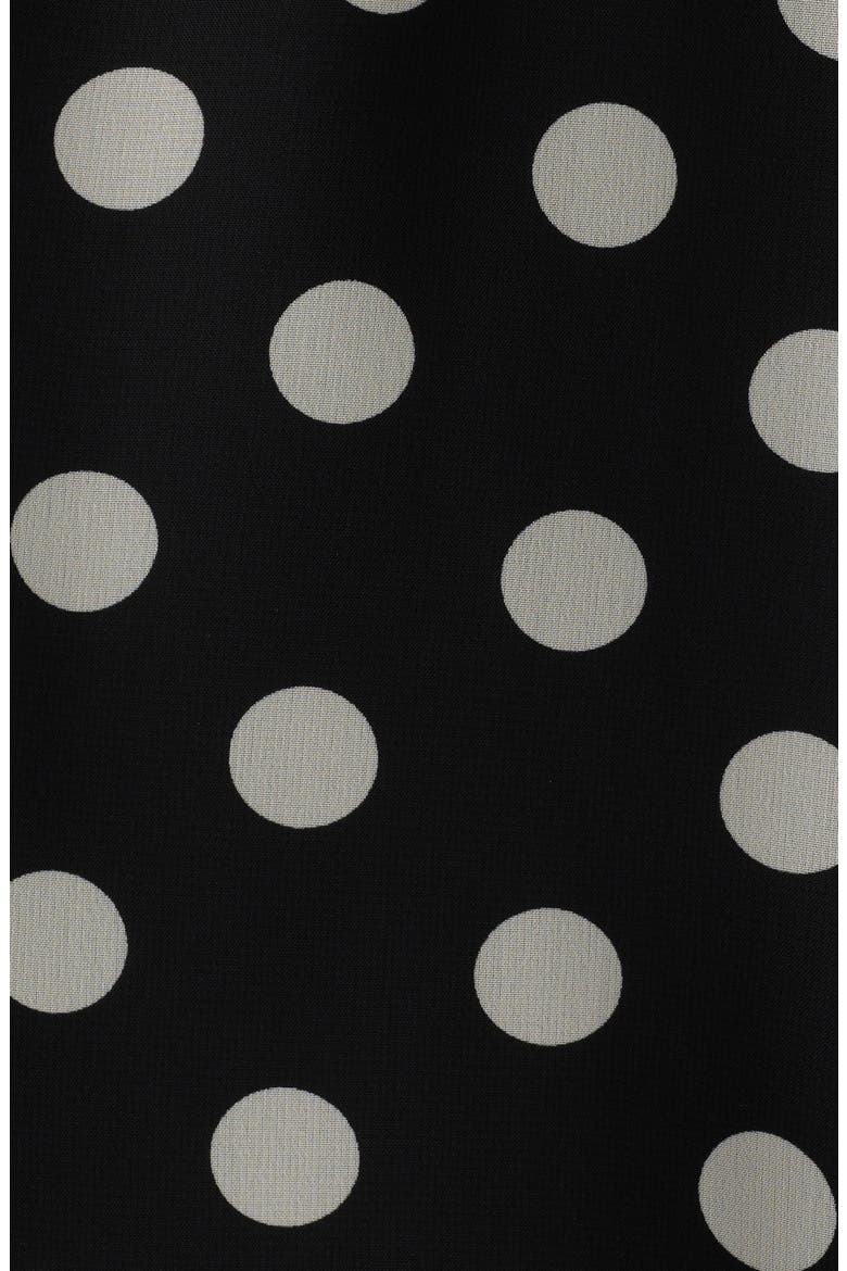 Polka Dot Smocked Waist Midi Dress, Alternate, color, ANNE BLACK/ ANNE WHITE (6NT)