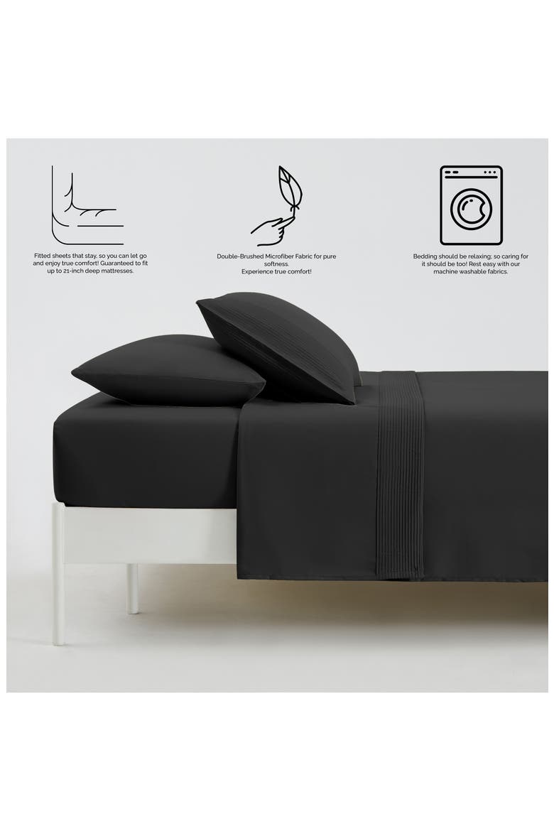 Premium Collection Pleated Extra Deep Pocket Sheet Set, Alternate, color, BLACK
