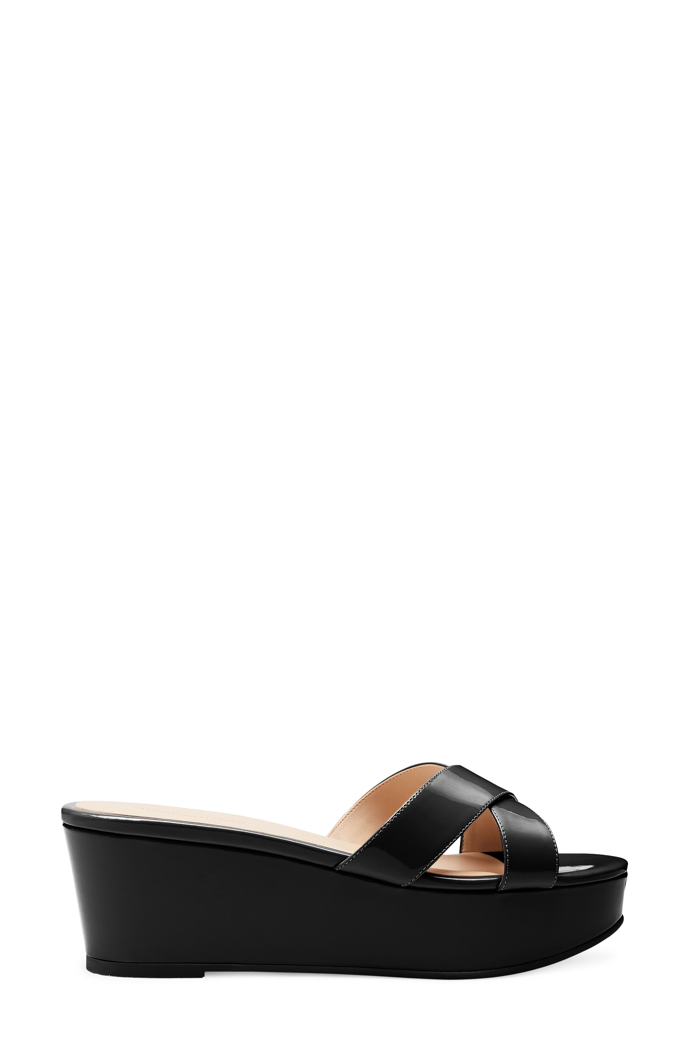 Stuart Weitzman Avenue 65 Flatform Wedge Slide Sandal, Alternate, color, 
