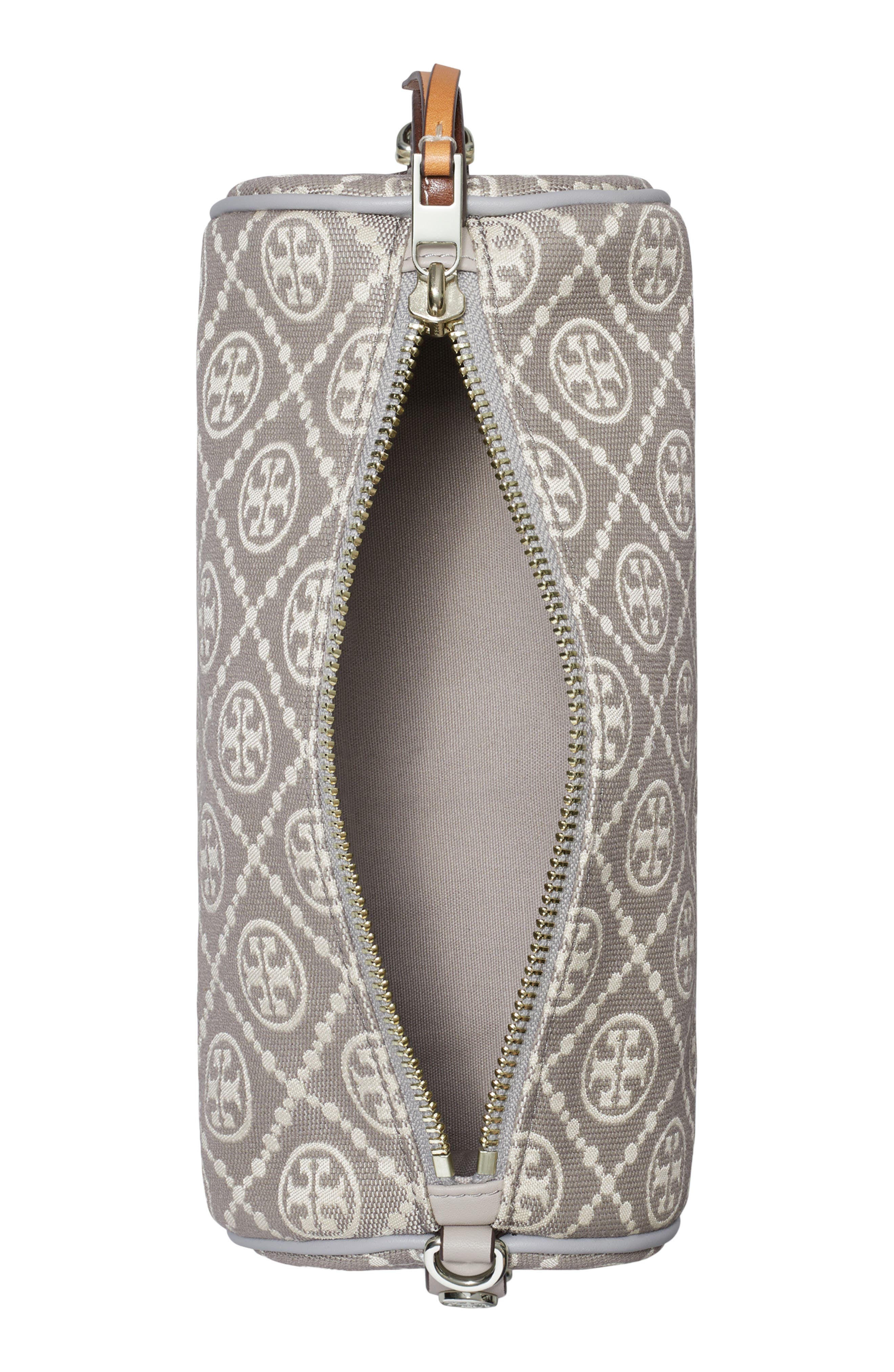 Tory Burch T Monogram Utility Cylinder Shoulder Bag, Alternate, color, Gray