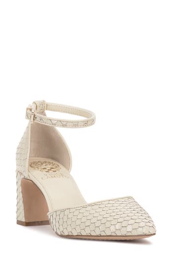 Vince Camuto Hindriya Ankle Strap Pump In Panna Creme
