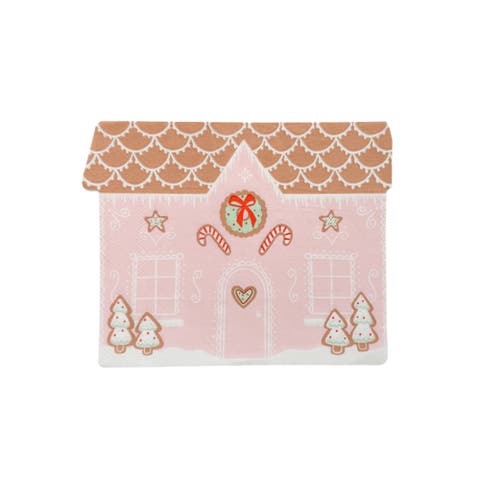 Baking Spirits Bright Pink Gingerbread House Christmas Large Napkins