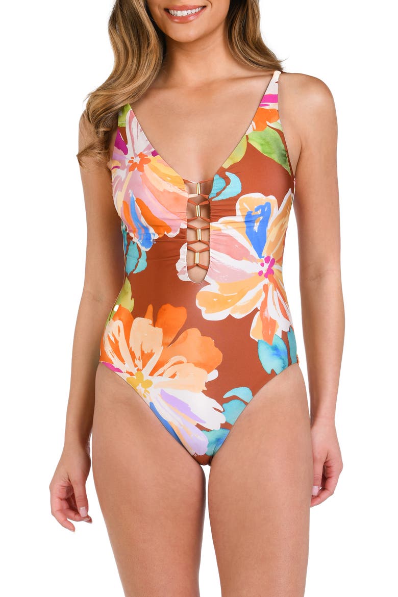Saharan Sands One-Piece Swimsuit, Alternate, color, CINNAMON