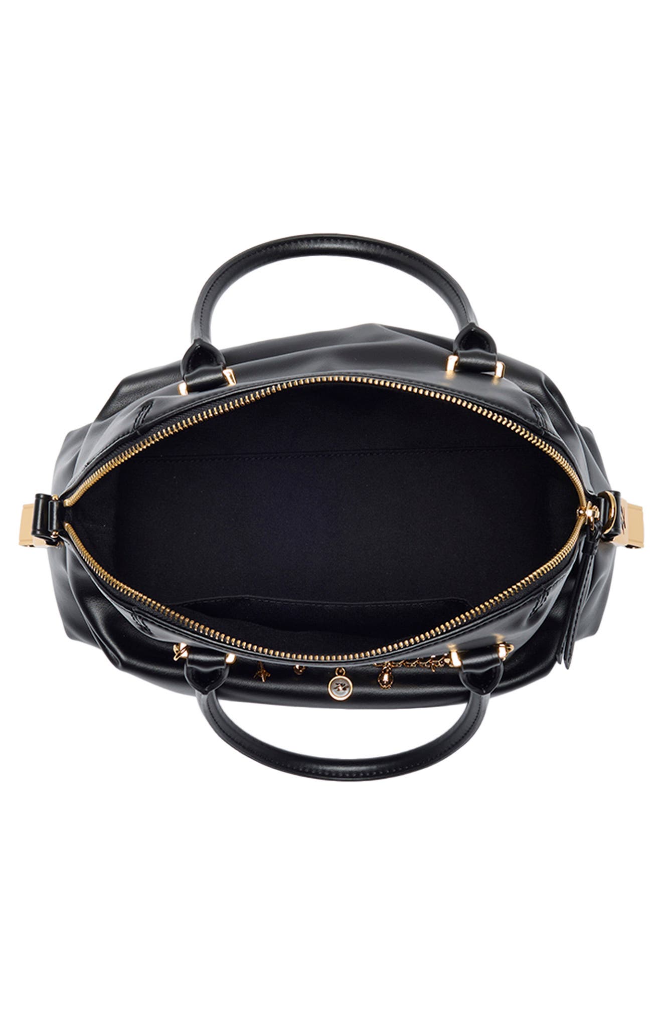 Charlaine Satchel Bag, Alternate, color, BLACK/ GOLD