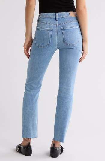 Cindy High Waist Raw Hem Ankle Straight Leg Jeans